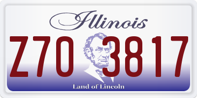 IL license plate Z703817