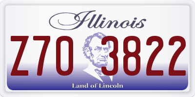 IL license plate Z703822