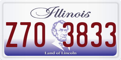 IL license plate Z703833
