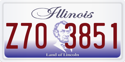 IL license plate Z703851