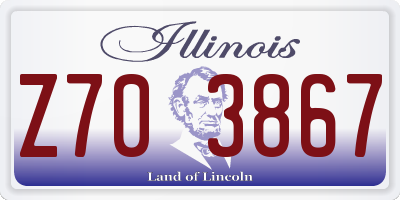 IL license plate Z703867