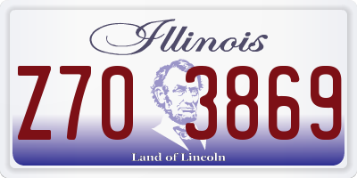 IL license plate Z703869
