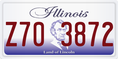 IL license plate Z703872