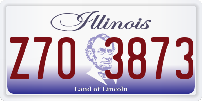IL license plate Z703873