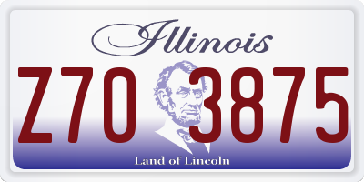 IL license plate Z703875