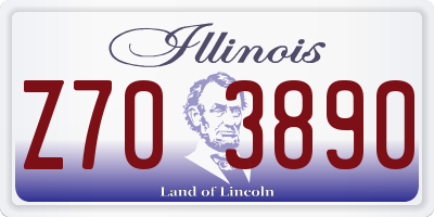 IL license plate Z703890