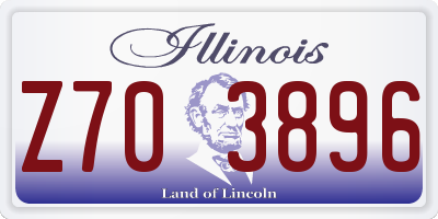 IL license plate Z703896
