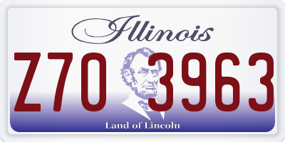 IL license plate Z703963