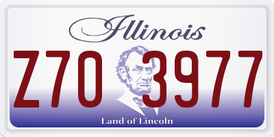 IL license plate Z703977