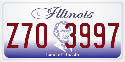 IL license plate Z703997