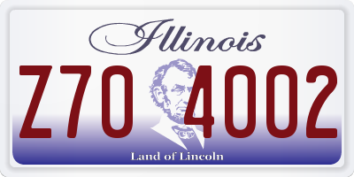 IL license plate Z704002