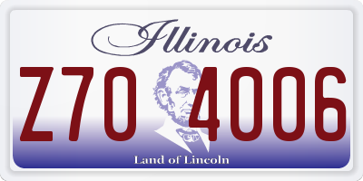 IL license plate Z704006
