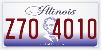IL license plate Z704010