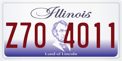 IL license plate Z704011