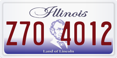 IL license plate Z704012
