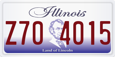 IL license plate Z704015