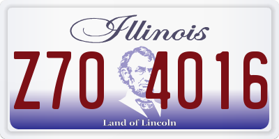 IL license plate Z704016