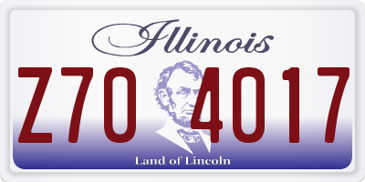 IL license plate Z704017