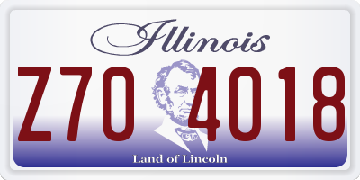IL license plate Z704018