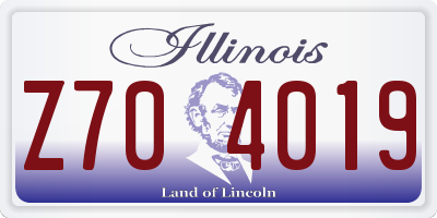 IL license plate Z704019