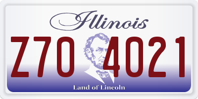 IL license plate Z704021