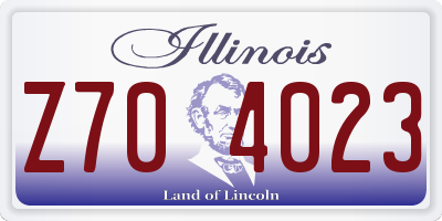 IL license plate Z704023