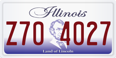 IL license plate Z704027