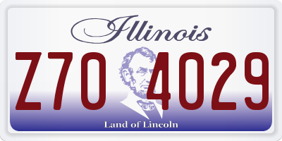 IL license plate Z704029