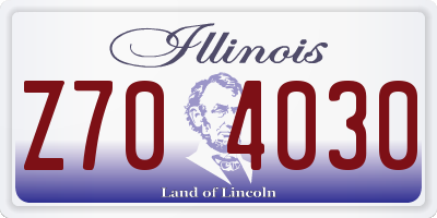 IL license plate Z704030