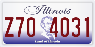 IL license plate Z704031