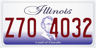 IL license plate Z704032
