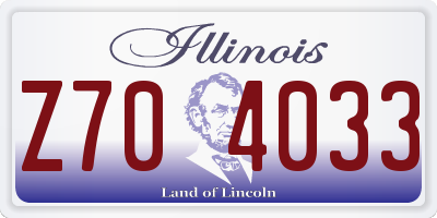 IL license plate Z704033