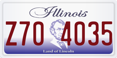 IL license plate Z704035