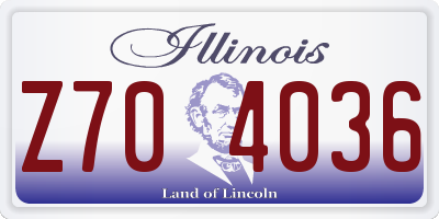 IL license plate Z704036
