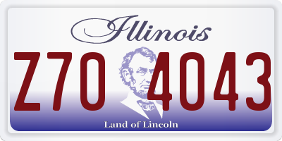 IL license plate Z704043