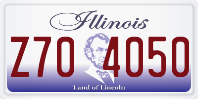 IL license plate Z704050