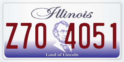 IL license plate Z704051