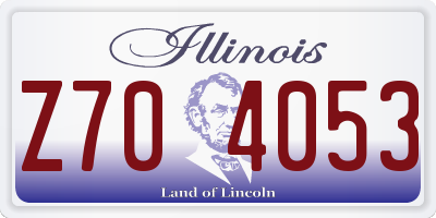 IL license plate Z704053