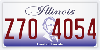 IL license plate Z704054