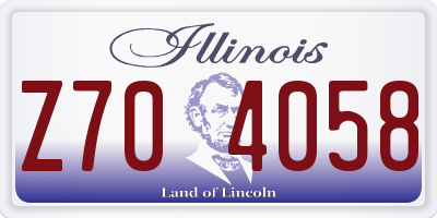 IL license plate Z704058