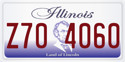 IL license plate Z704060