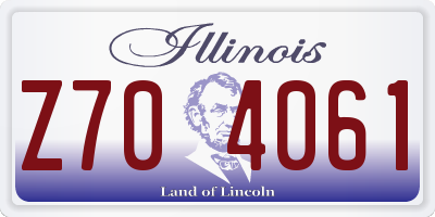 IL license plate Z704061