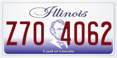 IL license plate Z704062