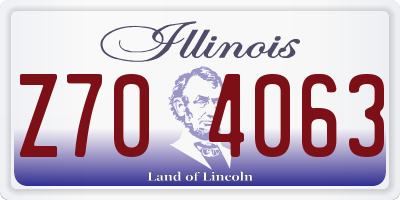 IL license plate Z704063