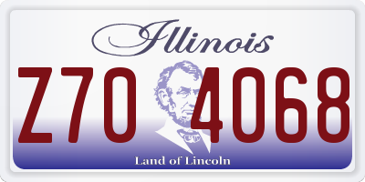 IL license plate Z704068