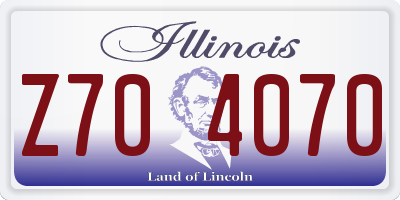 IL license plate Z704070
