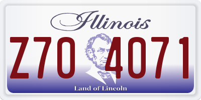 IL license plate Z704071