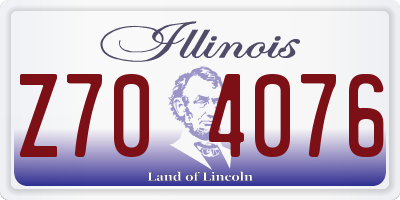 IL license plate Z704076