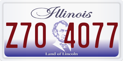 IL license plate Z704077