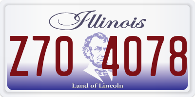 IL license plate Z704078